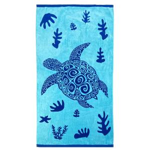 Serviette de plage éponge velours Jacquard Malari" 90x170cm…