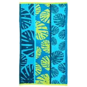 Serviette de plage éponge velours Jacquard Monstera 90x170