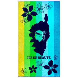 Serviette de plage éponge Velours  Multicolore    Ibisco 90…