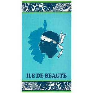 Serviette de plage microfibre Bleu    Bodri 90x170