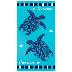 Serviette de plage microfibre Bleu    Piana  90x170