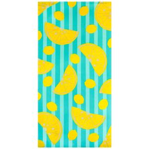 Serviette de plage microfibre Bleu    Pop-Citron 75x150