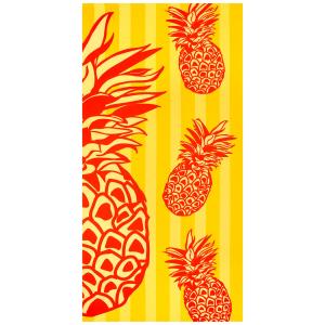 Serviette de plage microfibre Jaune    Pop-Ananas 75x150