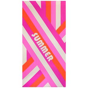 Serviette de plage microfibre Rose  Rayure-Pop 75x150