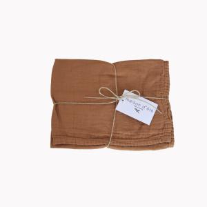 Serviette de table gaze de coton tabac 45X45 CM