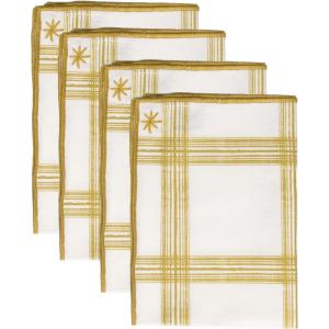 Serviette de table (x4) coton jaune zeste 45x45