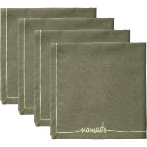 Serviette de table (x4) coton vert lichen 45x45