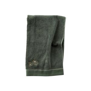 Serviette de toilette coton brodé jacquard bouclette vert 5…