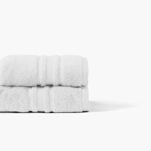Serviette de toilette coton uni bouclette blanc 50 x 90 cm