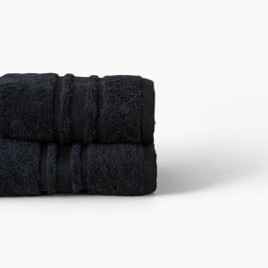 Serviette de toilette coton uni bouclette noir 50 x 90 cm