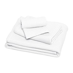Serviette de toilette en coton BIO 30x30 cm lot de 3 Blanc