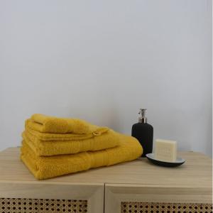 Serviette de toilette en Coton jaune 50x100 cm