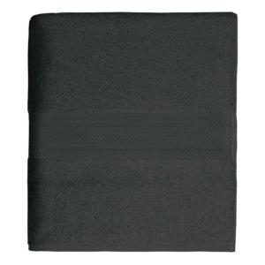 Serviette de toilette unie en coton anthracite 50x100