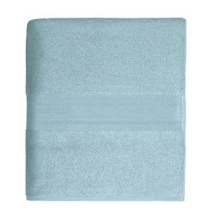 Serviette de toilette unie en coton bleu 50x100