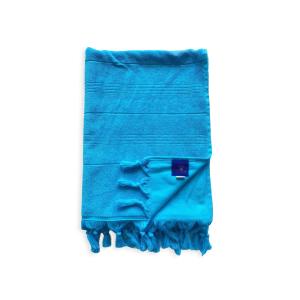 Serviette ''Hammam'' éponge bouclette bleu turquoise 90 x 1…