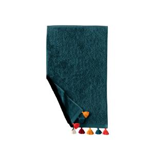 Serviette invité coton bouclette uni bleu 30 x 23 cm