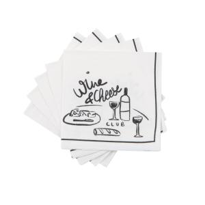 Serviettes cocktail blanches, noires et bordeaux (x20)