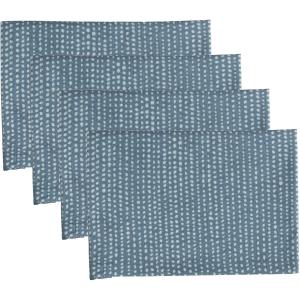 Serviettes de table (x4) coton  45x45 bleu paon