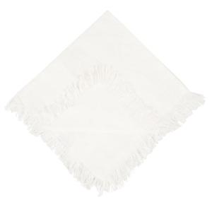 Serviettes en coton bio à franges blanches (x4), 42x42