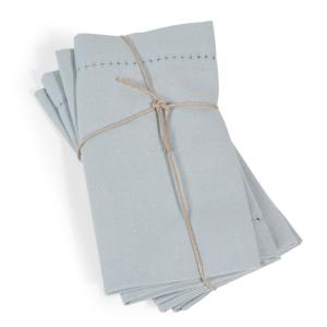 Serviettes en coton bio bleu (x4)