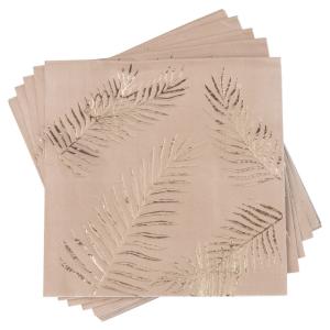 Serviettes en papier imprimé feuilles dorées