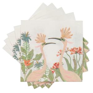 Serviettes en papier motif grues multicolores (x20)