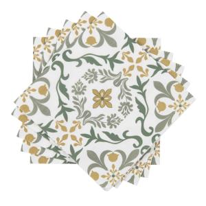 Serviettes en papier vert et jaune (x20)