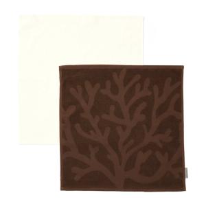 Serviettes, marron et blanc, coton