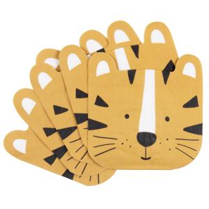 Serviettes tigre en papier jaune moutarde (x20)