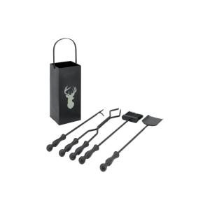 Serviteur de cheminée moderne 4 accessoires cerf