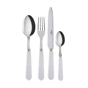 Set 4 couverts inox et blancs
