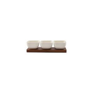 Set apéro 25x8xH6,5cm 4 pièces blanc