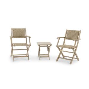 Set balcon table 40x40x45cm 2 fauteuils rotin synthétique