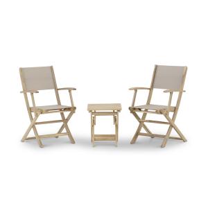 Set balcon table basse 40x40x45cm   2 chaises beige textile…