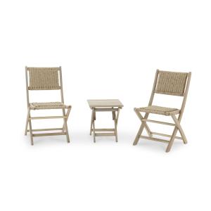 Set balcon table basse 40x40x45cm   2 chaises rotin synthét…