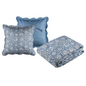 Set couvre lit boutis Julianne bleu et 2 taies taille 220 x…