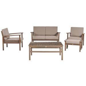 Set d'extérieur en bois marron 4 personnes