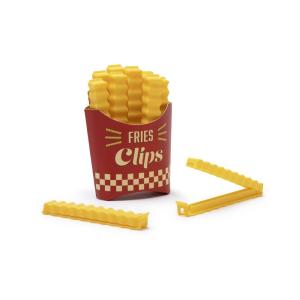 Set de 12 clips à sachets frites polypropylène jaune