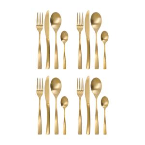 Set de 16 assortiment de couverts Doré
