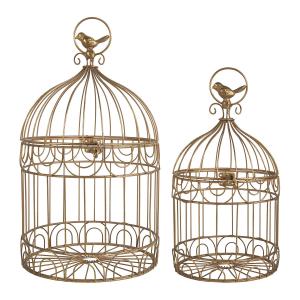 Set de 2 cages à oiseaux en métal