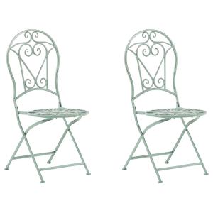 Set de 2 chaises de jardin vert