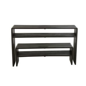 Set de 2 consoles en bois MALYO bois (teck) noir 130x30x80cm