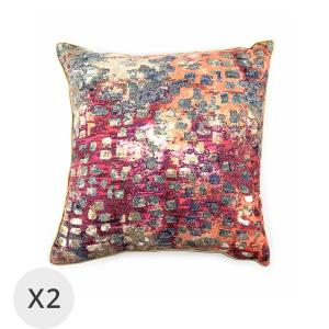 Set de 2 coussins multicolore 45 x 45 cm