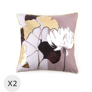 Set de 2 coussins pivoine 45 x 45 cm