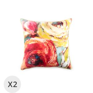 Set de 2 coussins roses 45 x 45 cm