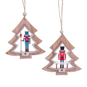 Set de 2 décorations de Noël en bois Soldats casse-noisette…