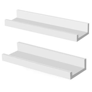 Set de 2 étagères murales étroites minimalistes bois blanc…