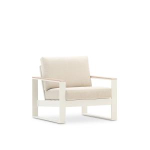 Set de 2 fauteuils jardin aluminium blanc accoudoirs effet…