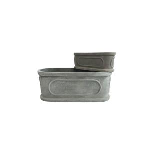 Set de 2 jardinières en résine gris anthracite L.36.5 60.5…