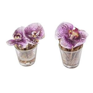 Set de 2 orchidées en illusion d'eau artificielles fuchsias…